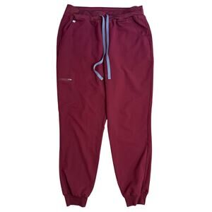 FIGS Scrub Jogger Zamora High Waisted Relaxed Pant Pocket Maroon Women’s Large